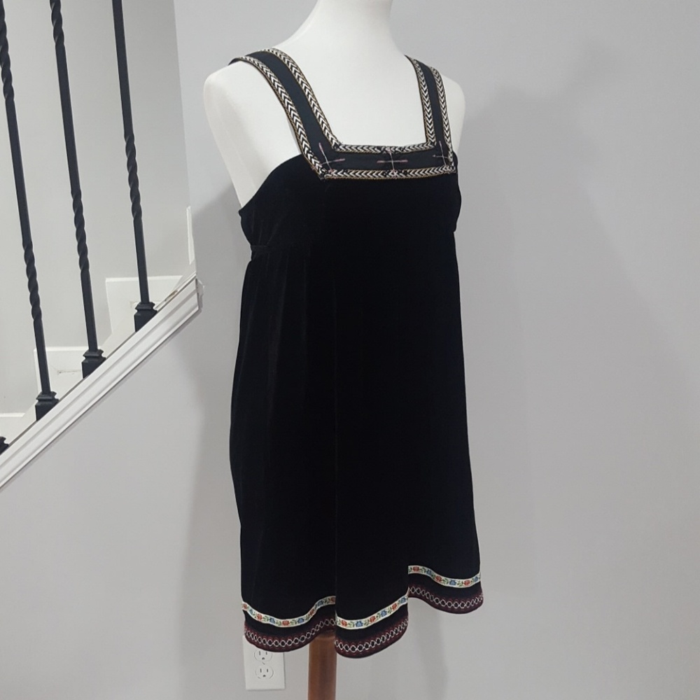 Free People Black Velvet Flower Midi